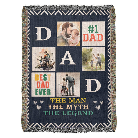 Best Dad Ever - Woven Blanket - Dear Heart Gifts