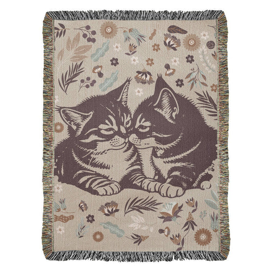 Snuggling Kitties - Woven Blanket - Dear Heart Gifts